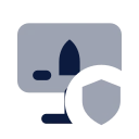 Mission control shield icon, Imprint style
