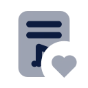 Sheet music heart icon, Imprint style