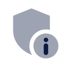 Shield info icon, Imprint style