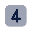 Square number 4 icon, Imprint style