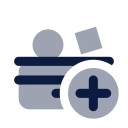 Toy box plus icon, Imprint style