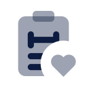 Workout plan heart icon, Imprint style