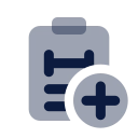 Workout plan plus icon, Imprint style