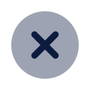 X circle icon, Imprint style