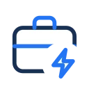 Briefcase bolt icon, Jass style