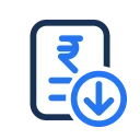 Salary slip down icon, Jass style