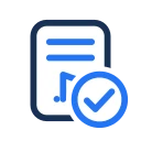 Sheet music check icon, Jass style
