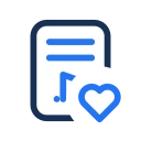 Sheet music heart icon, Jass style