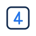 Square number 4 icon, Jass style
