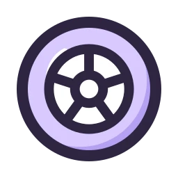 Alloy wheel icon, Lineal style
