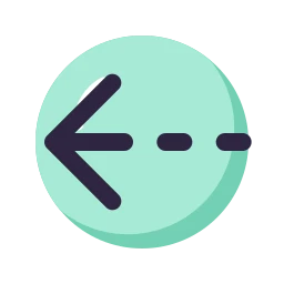 Arrow dashed left icon, Lineal style
