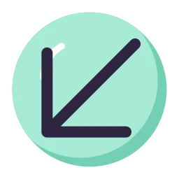 Arrow down left icon, Lineal style