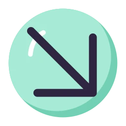 Arrow down right icon, Lineal style