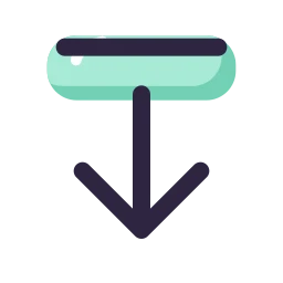 Arrow from bar down icon, Lineal style
