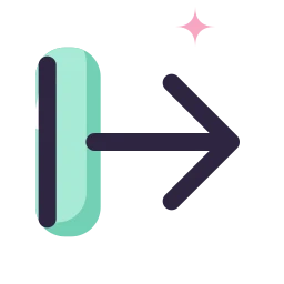 Arrow from bar right icon, Lineal style