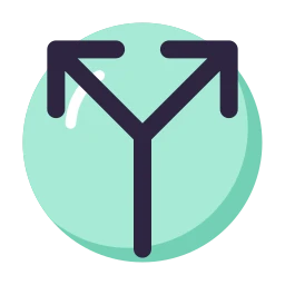 Arrow split icon, Lineal style