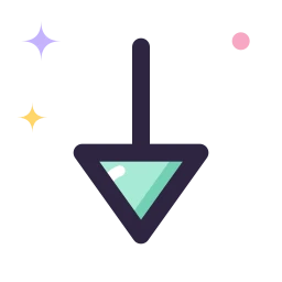 Arrow triangle down icon, Lineal style