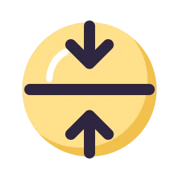 Arrows join vertical icon, Lineal style