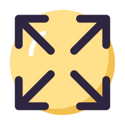 Arrows maximize icon, Lineal style