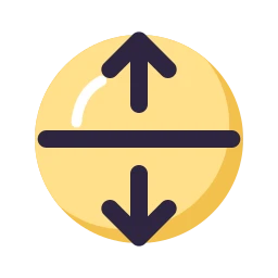 Arrows separate vertical icon, Lineal style