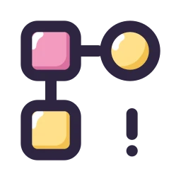 Automation flow alert icon, Lineal style