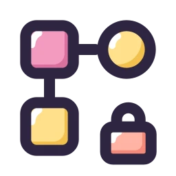 Automation flow lock icon, Lineal style