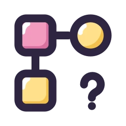 Automation flow question icon, Lineal style