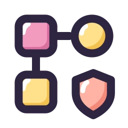 Automation flow shield icon, Lineal style