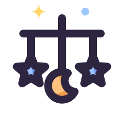 Baby mobile icon, Lineal style