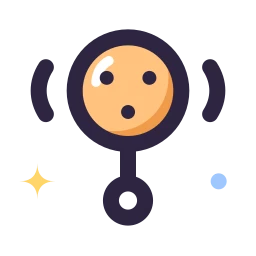 Baby rattle icon, Lineal style