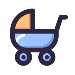 Baby stroller icon, Lineal style