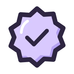Badge check icon, Lineal style