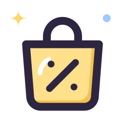 Bag discount icon, Lineal style
