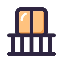 Balcony icon, Lineal style