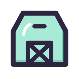 Barn icon, Lineal style