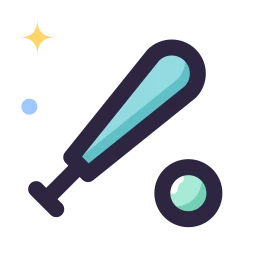 Baseball bat icon, Lineal style