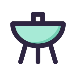 Bbq grill icon, Lineal style
