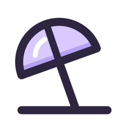 Beach umbrella icon, Lineal style