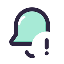 Bell alert icon, Lineal style