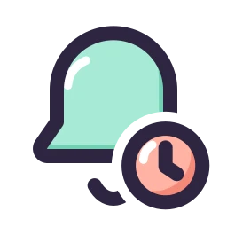 Bell clock icon, Lineal style