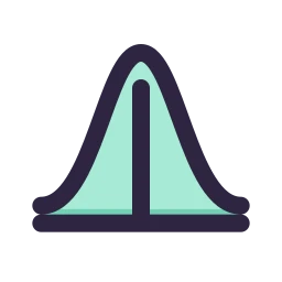 Bell curve icon, Lineal style