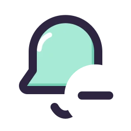 Bell minus icon, Lineal style