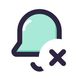 Bell x icon, Lineal style
