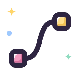 Bezier curve icon, Lineal style