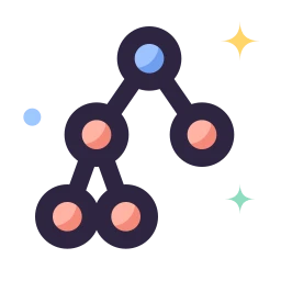 Binary tree icon, Lineal style