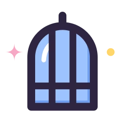 Bird cage icon, Lineal style