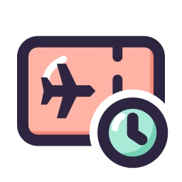Boarding pass clock icon, Lineal style