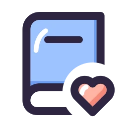 Book heart icon, Lineal style
