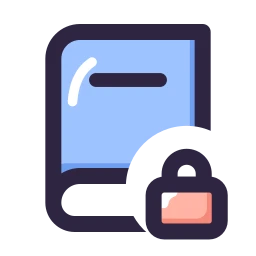 Book lock icon, Lineal style