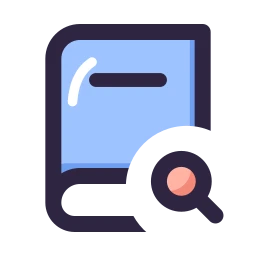 Book search icon, Lineal style